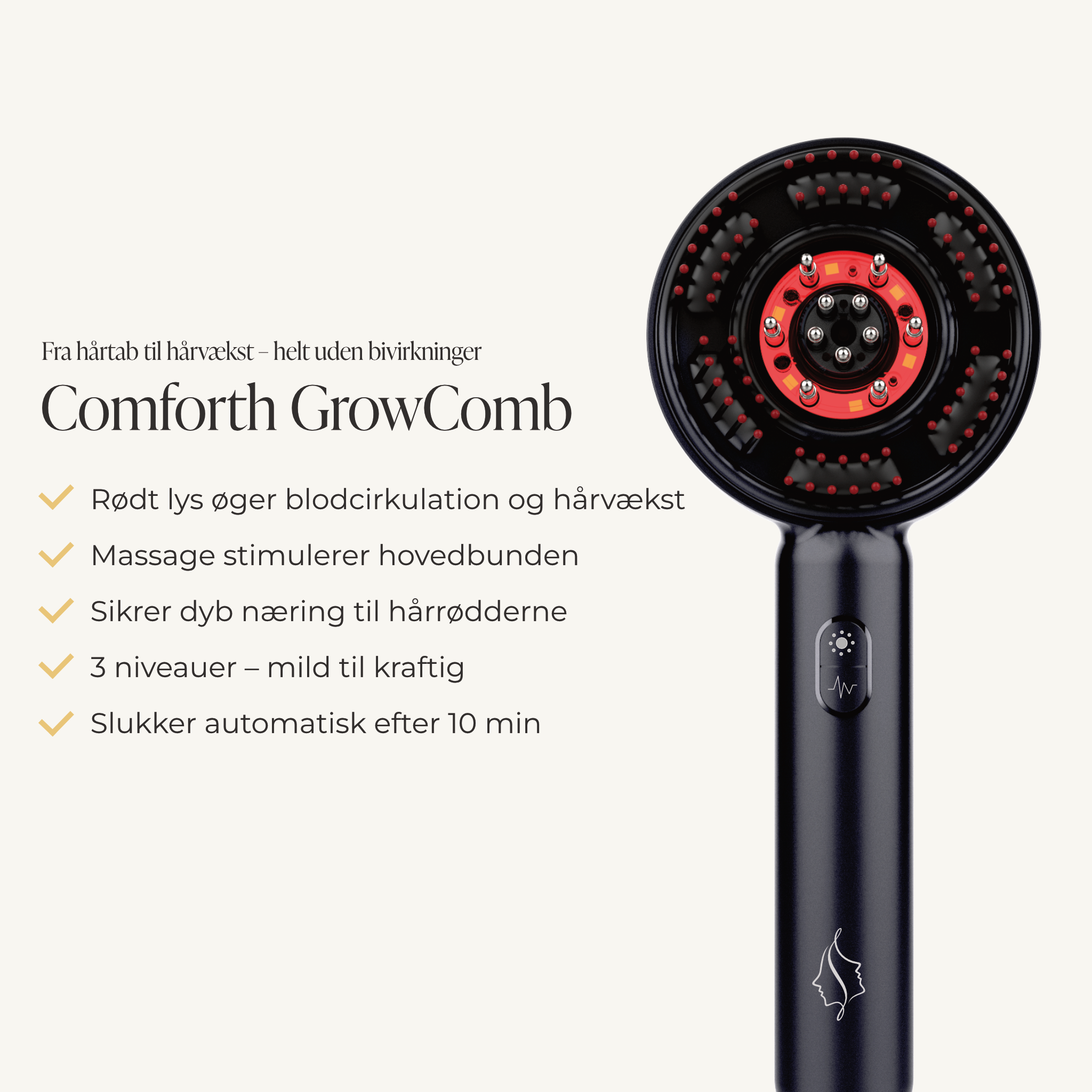 Comforth Grow Comb - til Stimulering af Hårvækst
