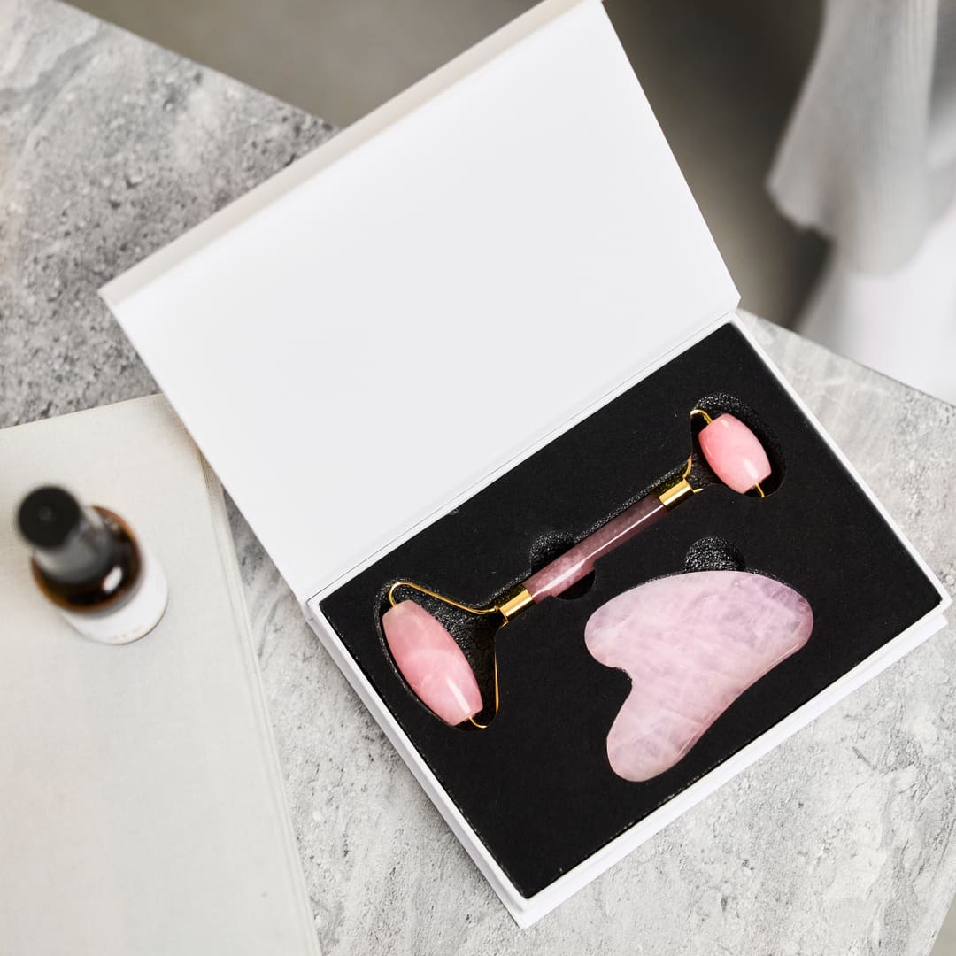 Gua Sha Sæt + Vitamin F Olie