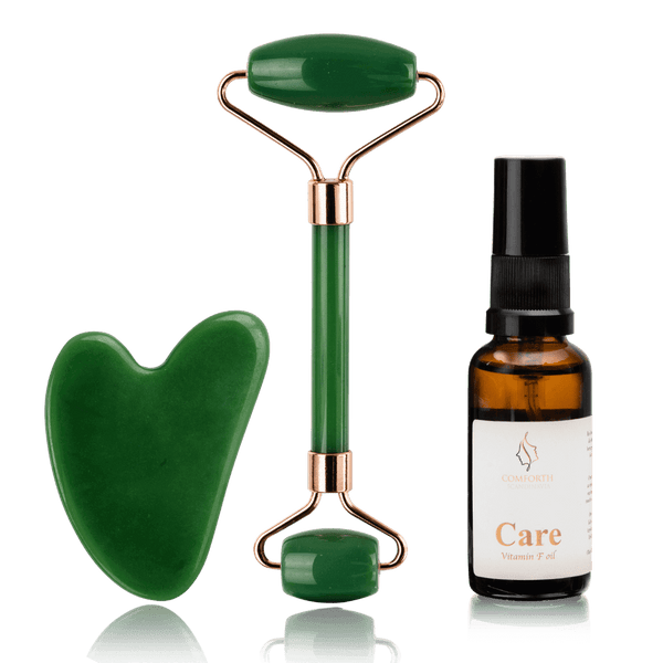 Gua Sha Sæt + Vitamin F Olie